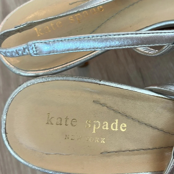 Silver Kate Spade Mini Heels - Picture 2 of 4